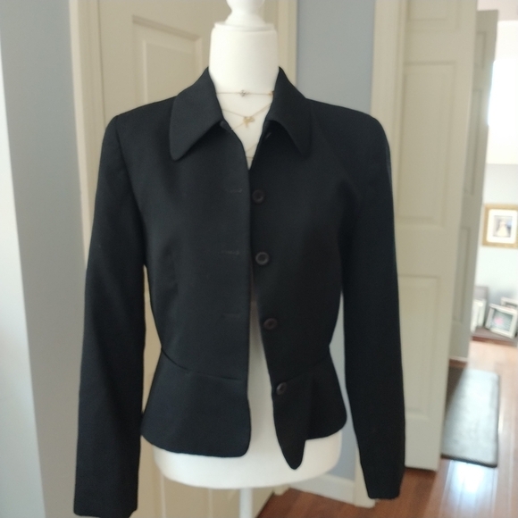 J Crew Black Peplum Wool Classic Jacket Blazer 6 - Picture 1 of 11